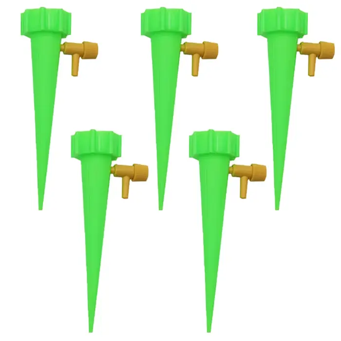 Ensemble de 5 outils d'arrosage automatique avec contrôle d'irrigation goutte à goutte réglable pour la distribution d'eau des plantes et du jardin