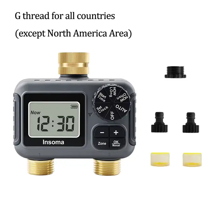Insoma système d'arrosage d'irrigation intelligent double sortie minuterie d'eau automatique saupoud