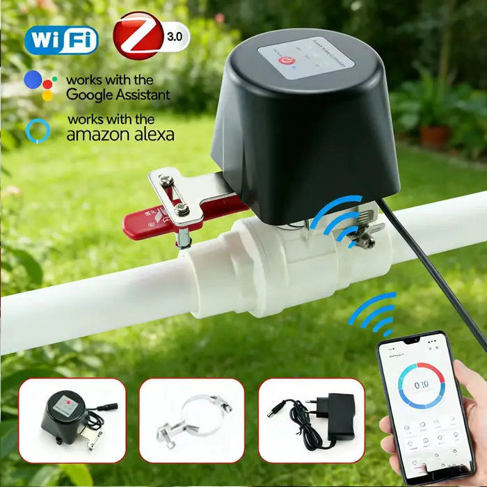 Valve d'eau intelligente WIFI Zigbee, minuterie de contrôle de la domotique, fonctionne avec l'appli
