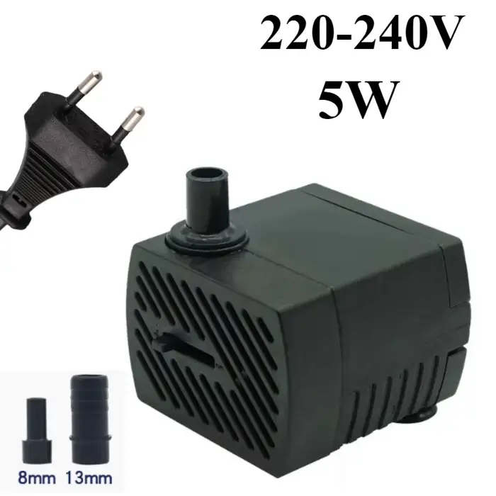 Mini Pompe à Eau Ultra Silays euse pour Aquarium, avec Câble d'Alimentation de 1.5m, 350L/h, 5W, Pet