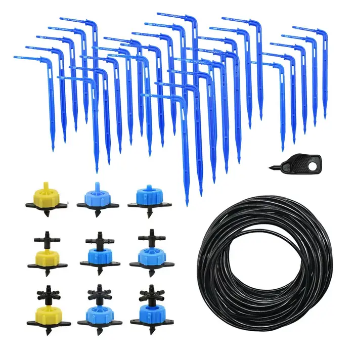 Kit d'irrigation goutte à goutte pour bonsaïs 2/4/8L/h avec goutteurs à débit constant et séparateur d'eau à 2/4 voies pour distribution d'eau jardin home garden