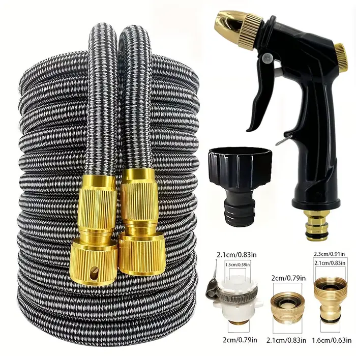 Tuyau d'arrosage extensible de 150 pieds avec pistolet à haute pression - Tuyau d'arrosage extensibl