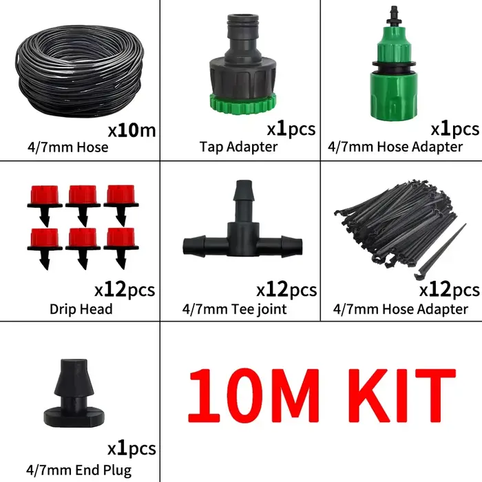 Kit de système d'arrosage automatique pour jardin, système d'arrosage goutte-à-goutte, buse réglable