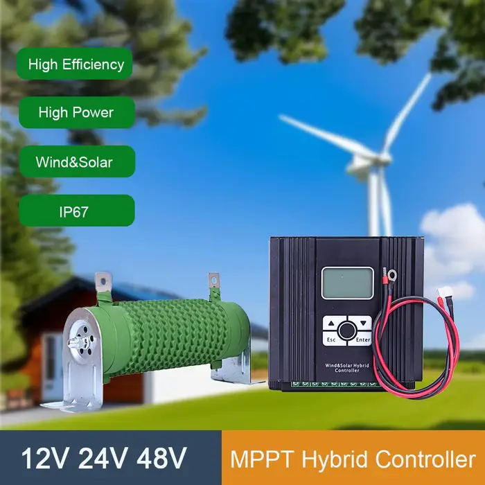 Système hybride solaire et éolien, contrôleur de charge double MPPT, 10kW, 12V, 24V, 24V, 48V, Auto Sochi, usage domestique