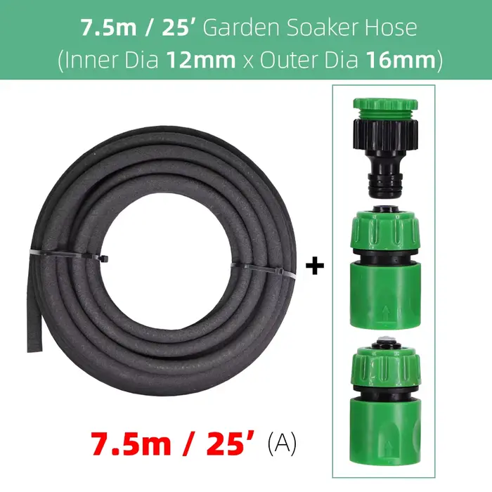 Un ID-12MM OD-16MM le tuyau d'arrosage de soaker de jardin 7.5m /15m