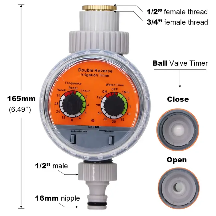 MUCIAKIE-Valve à Bille pour Système d'Arrosage Goutte à Goutte, Minuterie d'Eau de Jardin, Contrôleu