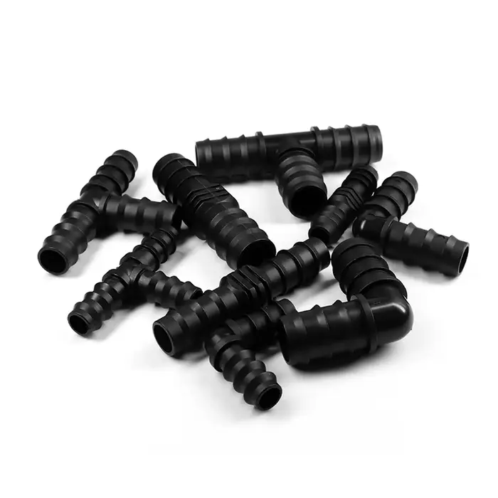 Tuyau en PE pour serre, 16 20 25mm, bouchon coudé droit en T, raccord de tuyau d'irrigation, Micro S
