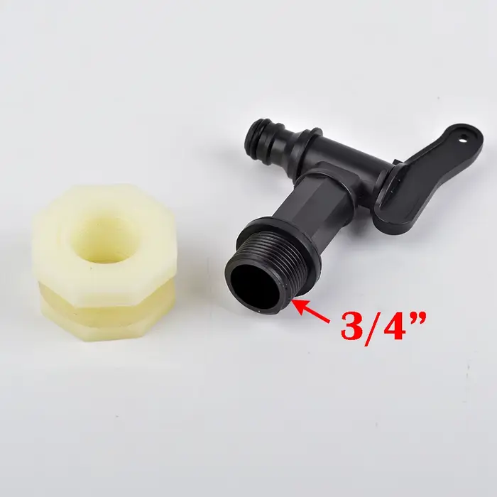 Connecteur de réservoir d'eau en plastique ABS, 1/2 "3/4" pouces, Valve de robinet d'aquarium, clois