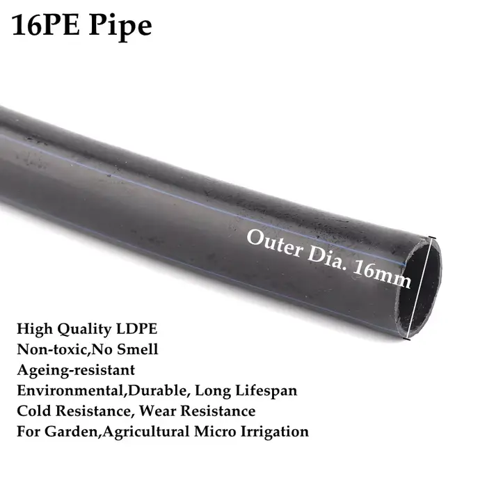 5 ~ 30m 16mm LDPE tuyau jardin arrosage agricole Micro Irrigation tuyau d'eau Fruits té tuyau d'irri