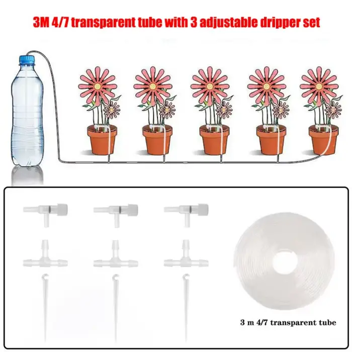 Kit d'irrigation goutte à goutte pour serre et jardin, système d'arrosage réglable 10/20/30M avec va