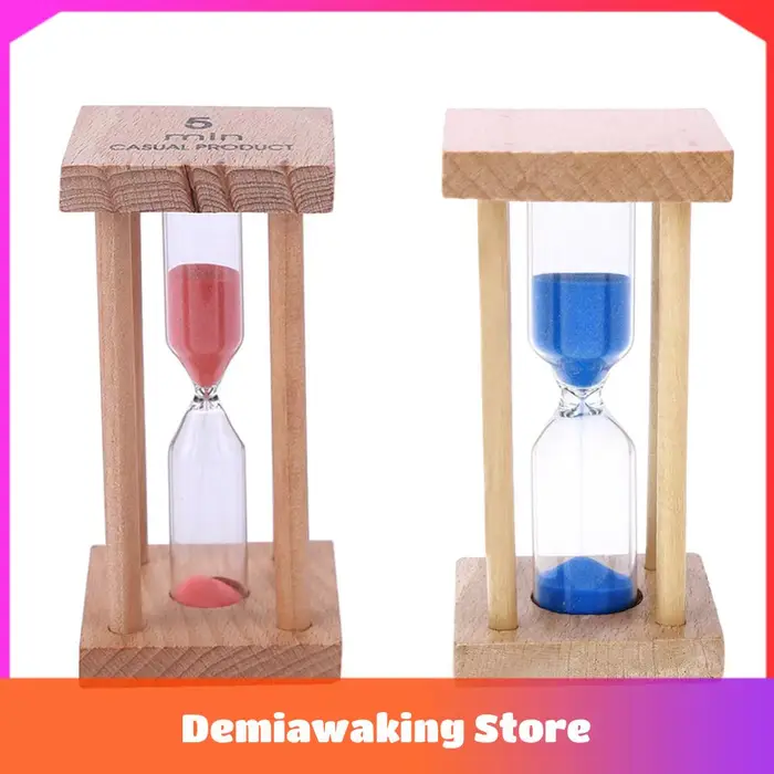 Horloge sablier en bois de hêtre rouge multifonctionnelle pour gestion du temps et décoration de bureau et maison pour enfant et adulte
