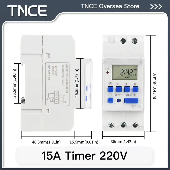 TNCE 15/30/60A commutateur de contrôle de temps 220V pour réverbère