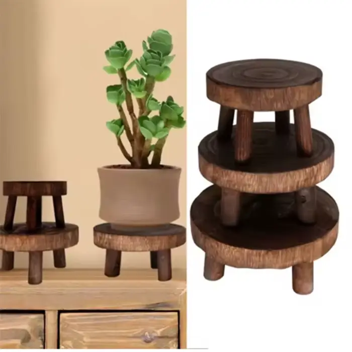 Support de rangement de plantes en bois créatif