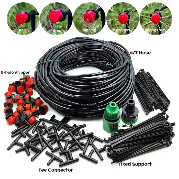 Système d'irrigation goutte-à-goutte pour serre jardinage bricolage tuyau d'arrosage automatique micro kit arrosage goutteurs réglables