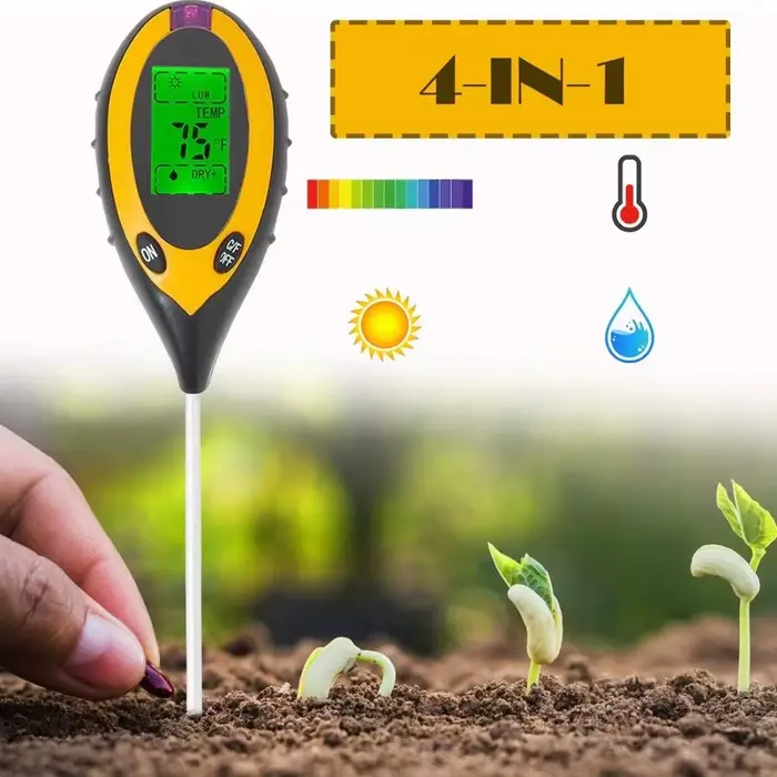 Détecteur de Sol 6 en 1 Testeur de Fertilité du Sol Température Humidité Lumières du Soleil Humidité de l'Air Nutriments Outil de Jardinage Occasions Spéciales Plantation de Pot Serre Recherche Scientifique Floriculture Légumes Fruits