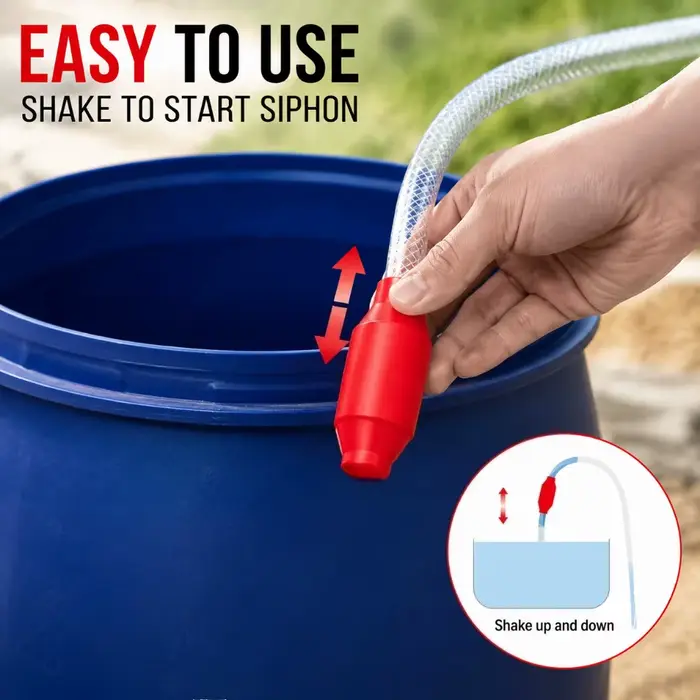 Pompe à siphon manuelle portable pour tuyau d'arrosage