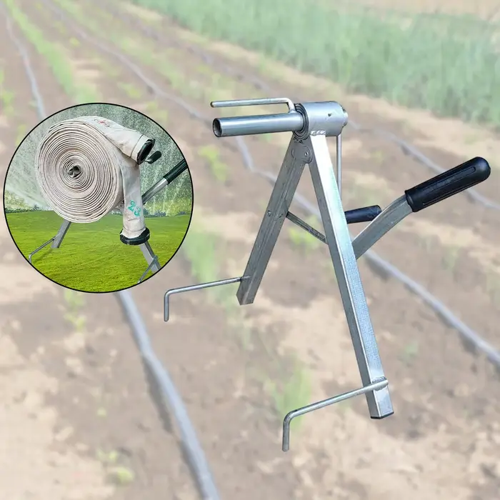 Enrouleur de tuyau d'arrosage pliable et portable en acier inoxydable pour jardin, agriculture et lutte contre les incendies usage quotidien et cadeau idéal