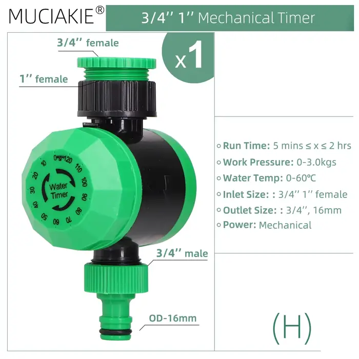 Programmateur d'arrosage automatique à vanne à bille avec écran LCD pour jardin et serre occasionnels absences week-ends vacances voyages usage domestique extérieur irrigation goutte à goutte