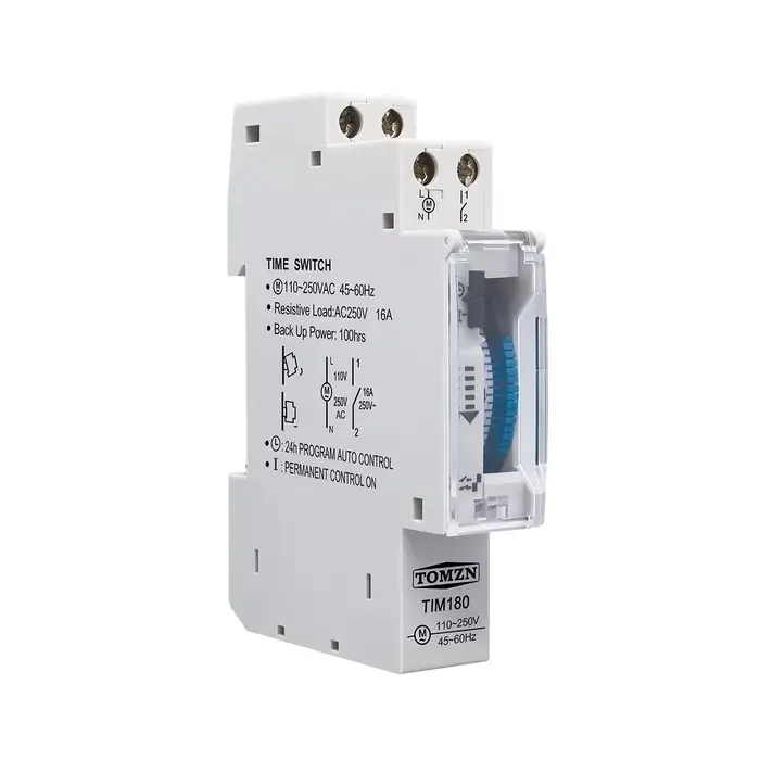 Minuterie interrupteur 24 heures relais électrique Programmable 110V 220V 16A batterie Din Rail pompe mécanique moteur oxygénérateur Transparent