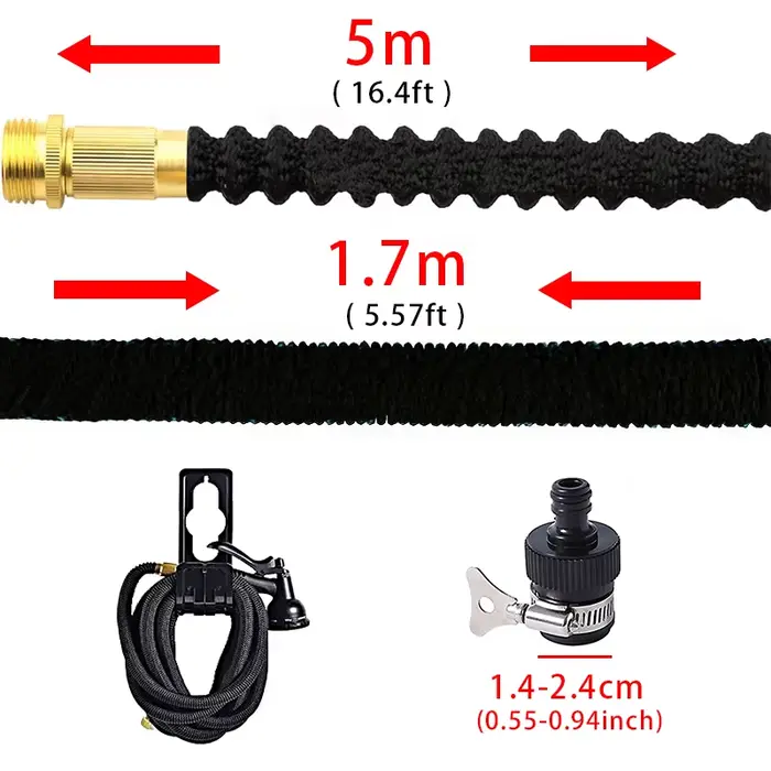 Tuyau d'arrosage de jardin 3 fois tuyau d'arrosage extensible haute pression Flexible lavage de voit