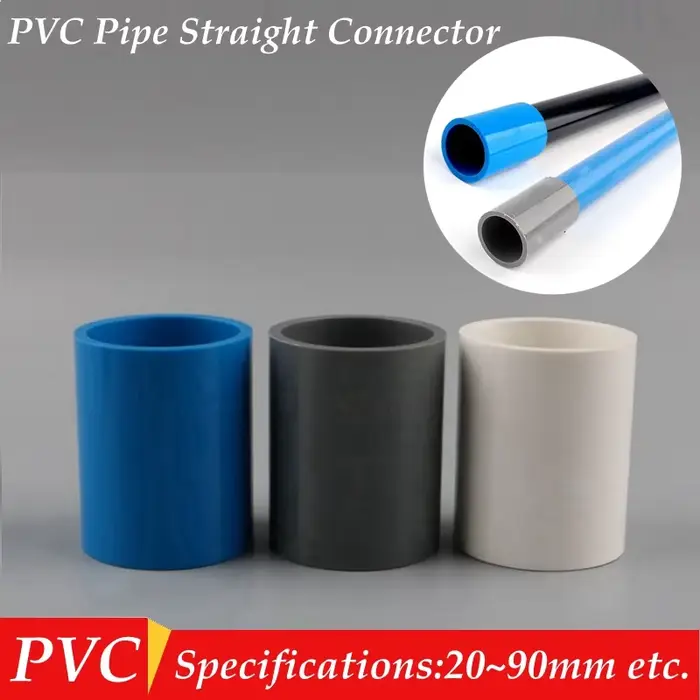 Connecteur droit et égal de tuyau en PVC, joint à 2 voies, d'argile de jardin, poisson précieux, gro