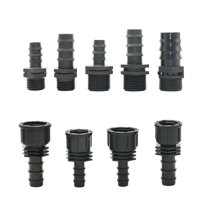 Filetage mâle femelle 1/2 3/4 à 1/2 3/4 1 pouce, connecteur barbelé pour tuyau d'arrosage 16mm 20mm 