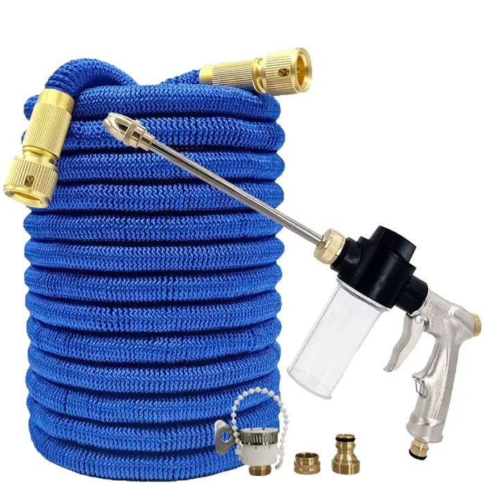 Tuyau d'arrosage télescopique 7,5M-30M, pistolet à eau en mousse métallique, réglable, connecteur ra
