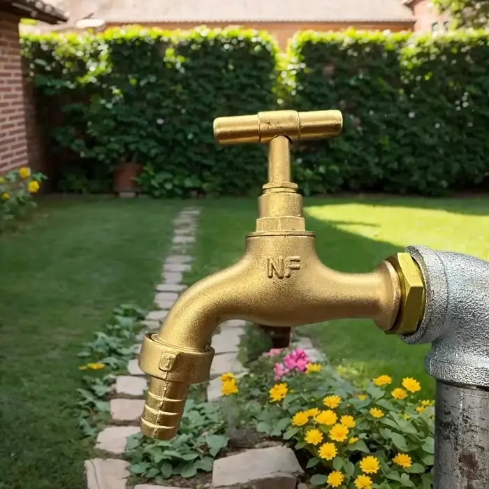 Robinet de jardin en alliage de zinc 1/2 pour irrigation industrielle et domestique avec double racc