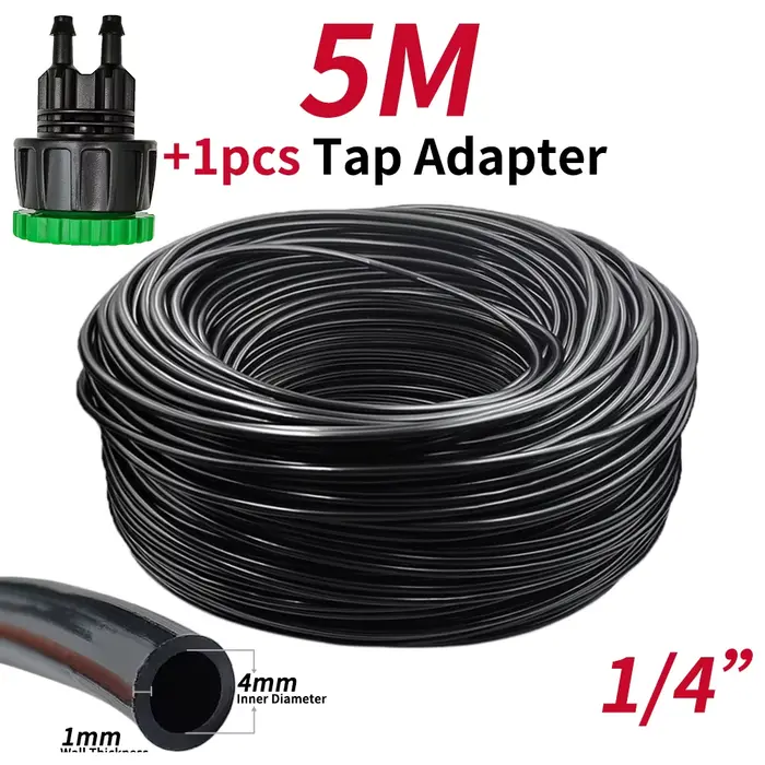 WUJIE-Tuyau d'arrosage de jardin avec connecteur intégré, kit de systèmes d'irrigation, serres, 5m-5