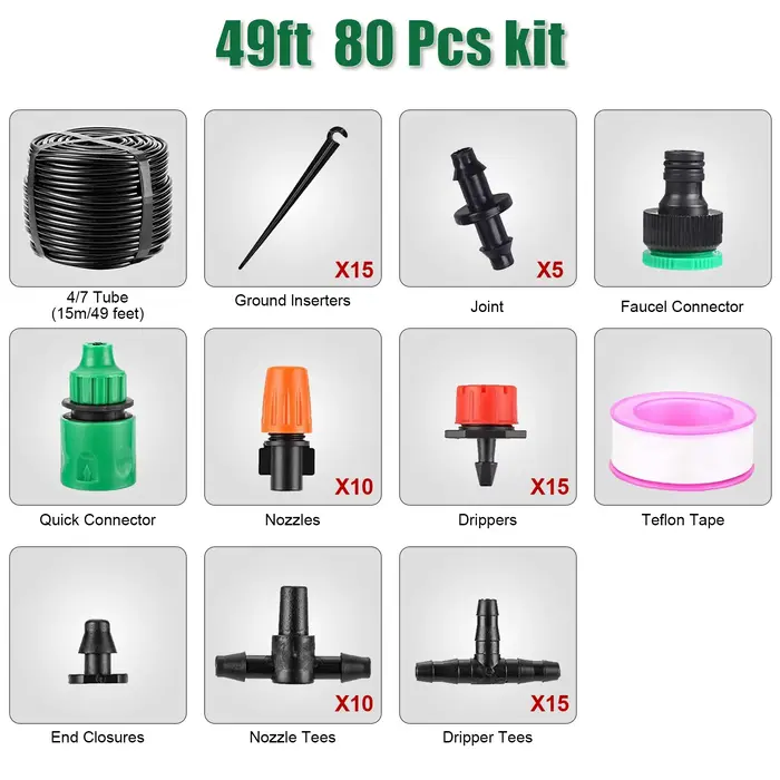 Système d'irrigation, outils de jardin, Kits d'arrosage goutte-à-goutte, tuyau d'arrosage automatiqu