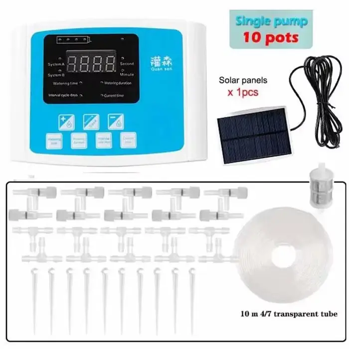 Kit d'irrigation goutte-à-goutte automatique à énergie solaire, système d'auto-arrosage DIY pour jar
