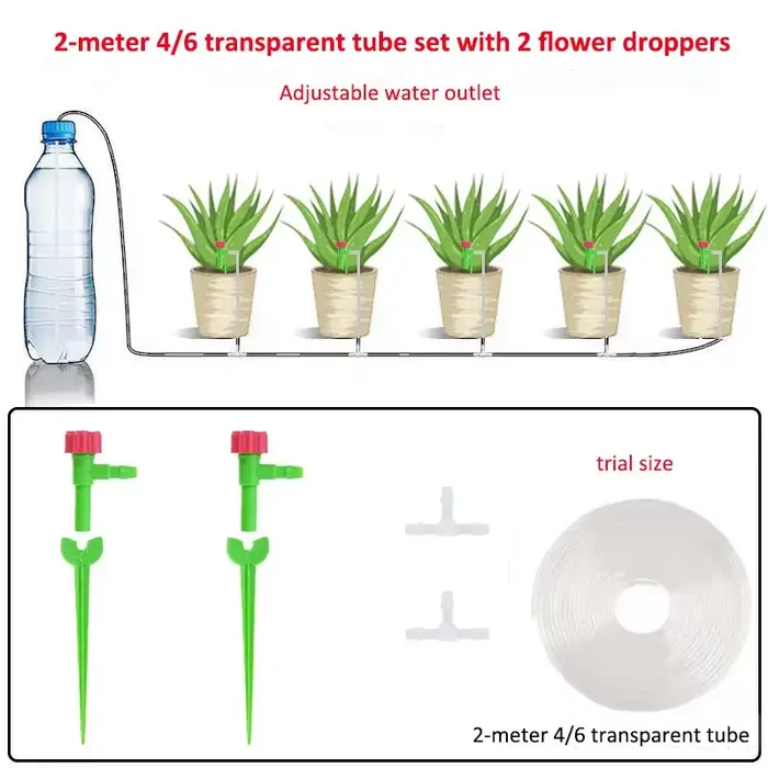Kit d'irrigation goutte à goutte régulation de jardin, dispositif d'arrosage automatique, tuyau de 4