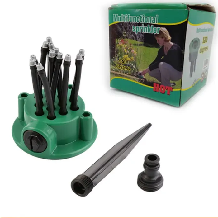 Arroseur automatique multi-têtes à 360 degrés, très vendu, pour jardin, arrosage des fleurs, outil d