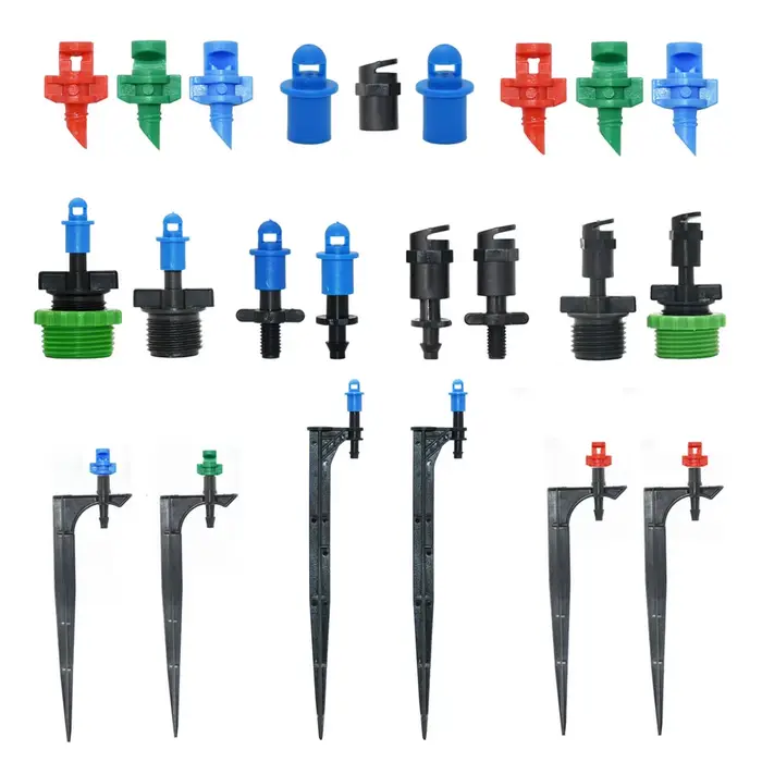 Arroseur d'irrigation goutte à goutte réglable pour jardins, buses de brumisation sur piquet de 13CM, pulvérisateurs sac à dos, facile à installer, adapté à divers types de plantes, fleurs, légumes, pelouse