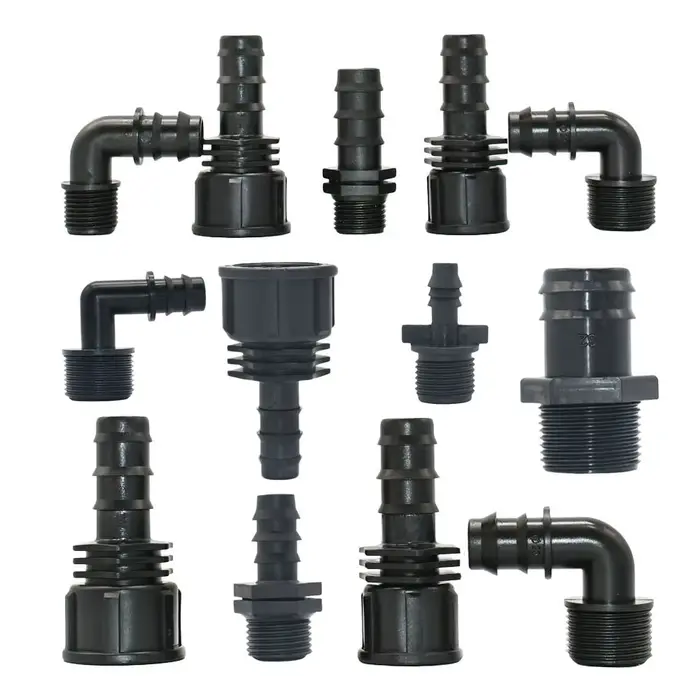 Connecteur de tuyau en PE 16/20/25mm, 2 pièces, pour filetage 1/2 3/4 1 pouce, raccord de barbecue e