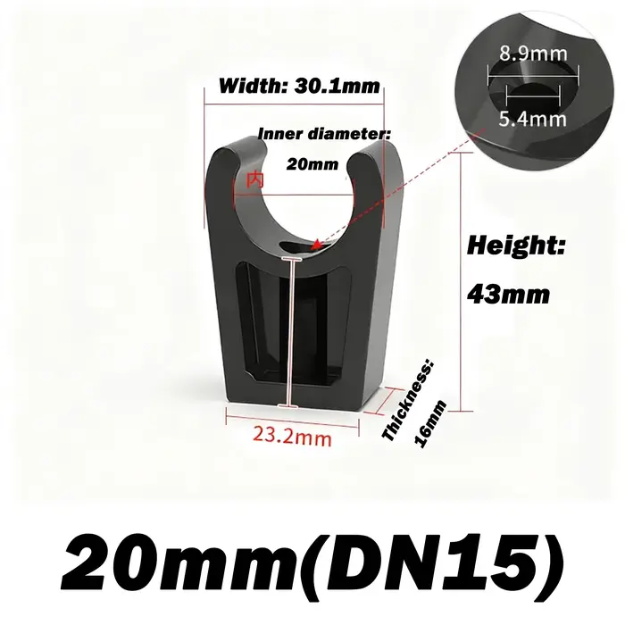 Colliers de serrage en PVC, 20/25/32/40/50/63/75/90/110mm, Clip de tuyau ouvert, Support de collier 