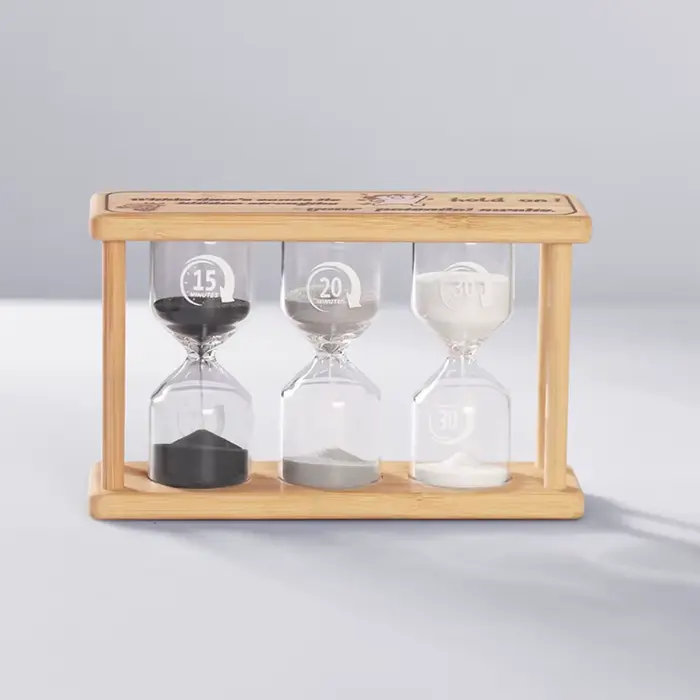 Minuterie sablier en bois 3 en 1, 3/5/10/15/20/30 minutes, horloge, minuterie de sable, cadeau de no