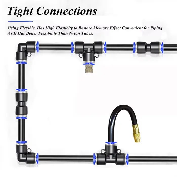 Tuyau PE 5M/10M/20M, 6mm 8mm, pour système de refroidissement par brumisation, pour l'extérieur, l'a
