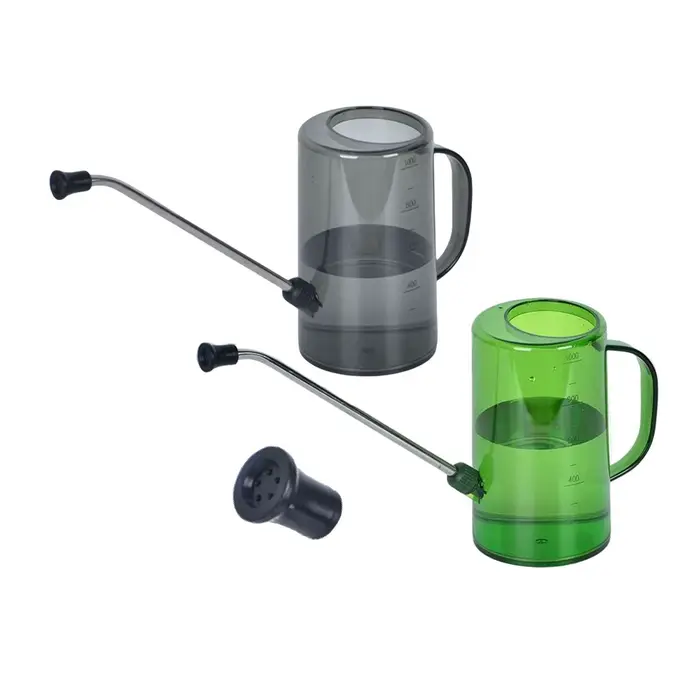 Arrosoir avec bec long et tête de pulvérisation amovible pour le soin des bonsaï, arrosoir pour plantes d'intérieur et extérieur, arrosoir pulvérisateur à tête détachable, arrosoir à long bec pour plantes et fleurs de jardin, dispositif d'arrosage moderne de 1L pour plantes, utilisable à l'intérieur