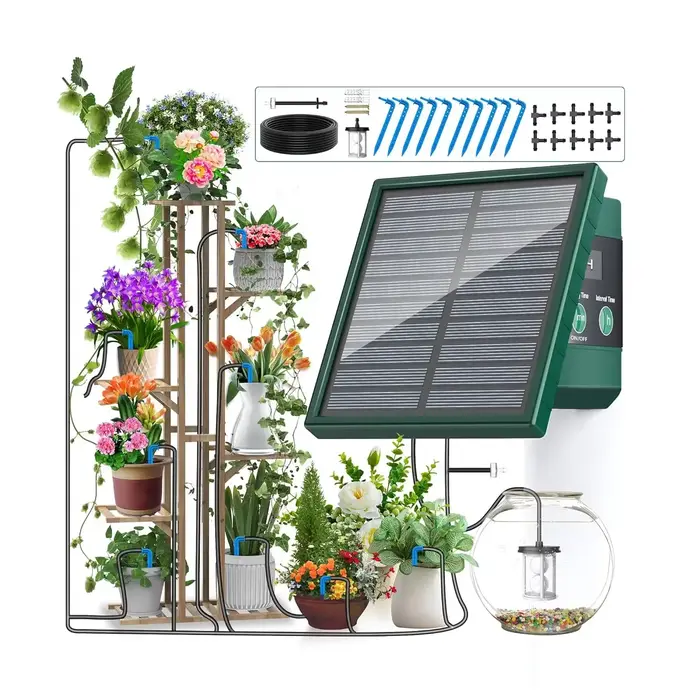 Kit d'irrigation goutte-à-goutte solaire bricolage, système d'arrosage automatique de jardin, adapté