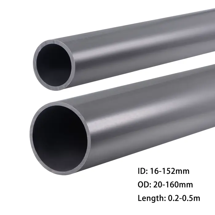 Tuyau rond rigide en PVC gris clair, 16-160mm de diamètre extérieur, à fort Impact pour tuyau d'eau,