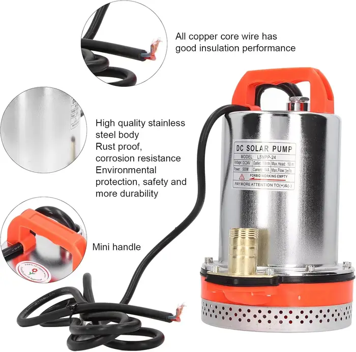 Pompe de circulation d'eau submersible portable 12V DC pour lavage de voiture, haute pression, 24V, 