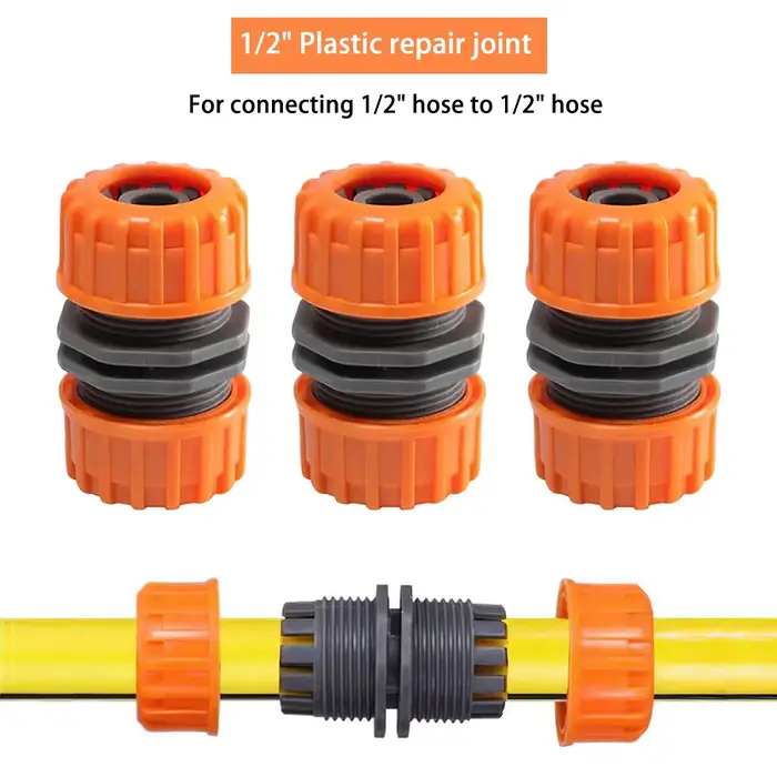 Kit de réparation de tuyau d'arrosage étanche 3 pièces, connecteurs mâles extensibles 1/2" et 3/4", 