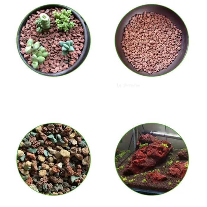 Roche volcanique rouge 500g/1000g, plantes succulentes, literie, matériaux de Purification d'eau pou