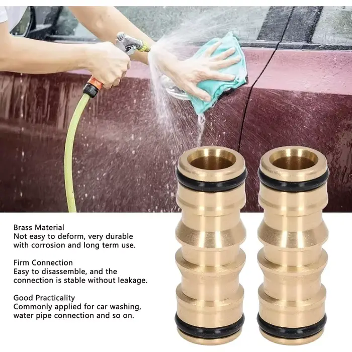 Connecteurs de tuyaux doubles mâles en laiton pour jardin irrigation facile installation rapide et durable en argent brun or rouge