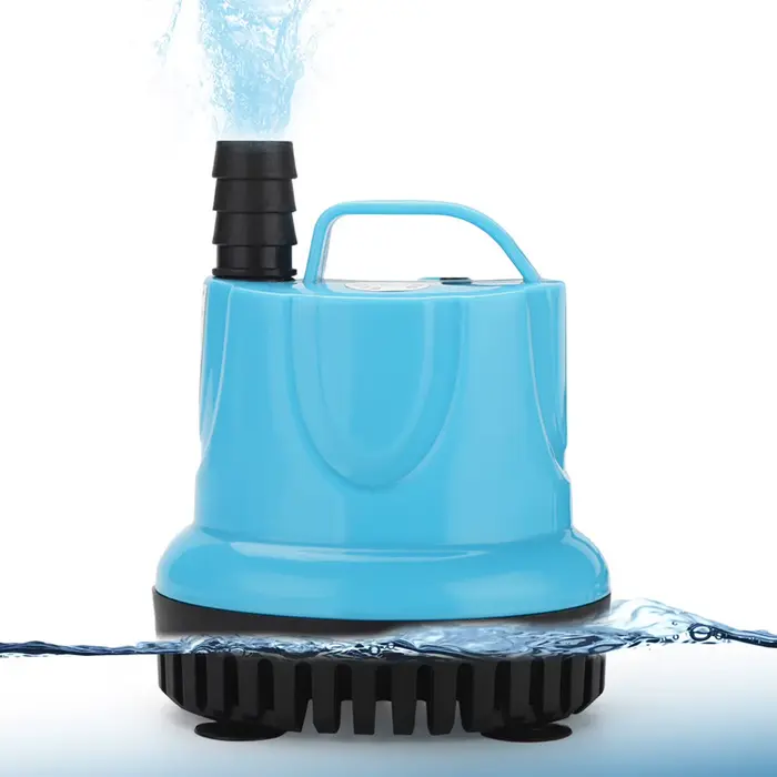 Pompe submersible LH-802 45W pour aquariums et étangs avec protection contre les brûlures à sec et choix de couleurs argento-cyan-or