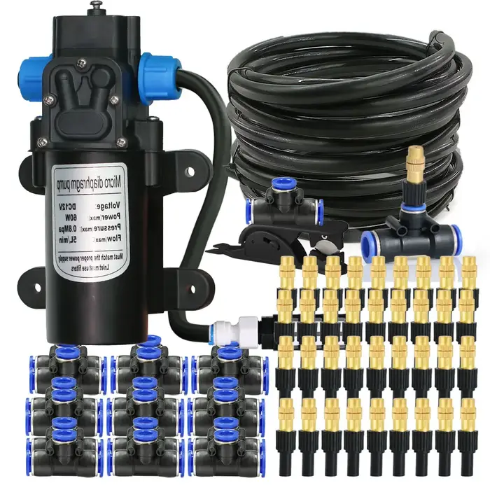 Kit de pulvérisation de pompe auto-amorçante, alimentation électrique 110-220V, pour serre et jardin