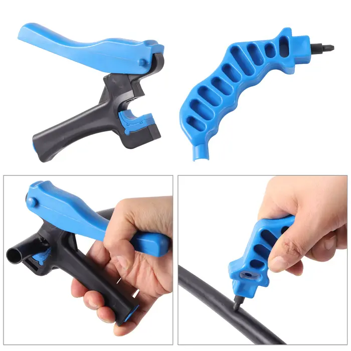 Perforateur de trous de poignée de jardin 2 pièces poinçon de tuyau d'irrigation pour goutteur insertion de tuyau PE pour système d'irrigation jardinage occassions spéciales