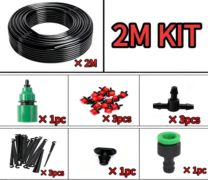 Système d'irrigation goutte-à-goutte portable 2-200M, arrosage automatique avec goutteurs réglables,
