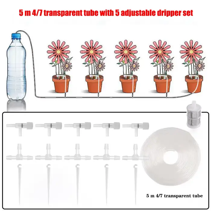 Kit d'irrigation goutte à goutte pour jardin avec vanne de régulation, dispositif d'arrosage pour pl